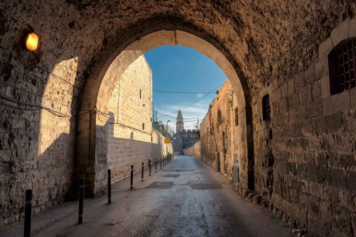 Archway over a Jerusalem Old City road, in traditional architecture