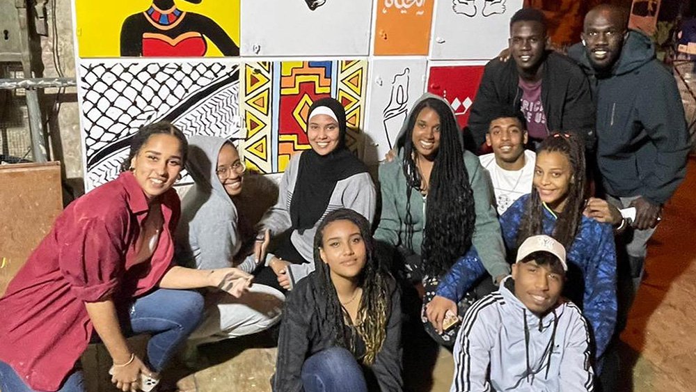 Youth who belong to the African Community Society center in the Old City of Jerusalem