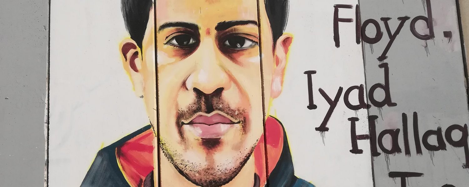 Separation Wall mural near Bethlehem compares slain Palestinian Eyad Hallaq to George Floyd, an unarmed Black man killed in the US by a white policeman.