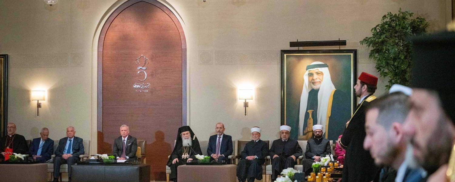 His Excellency King Abdullah II of Jordan greets guests from Jerusalem for the annual royal Ramadan iftar.