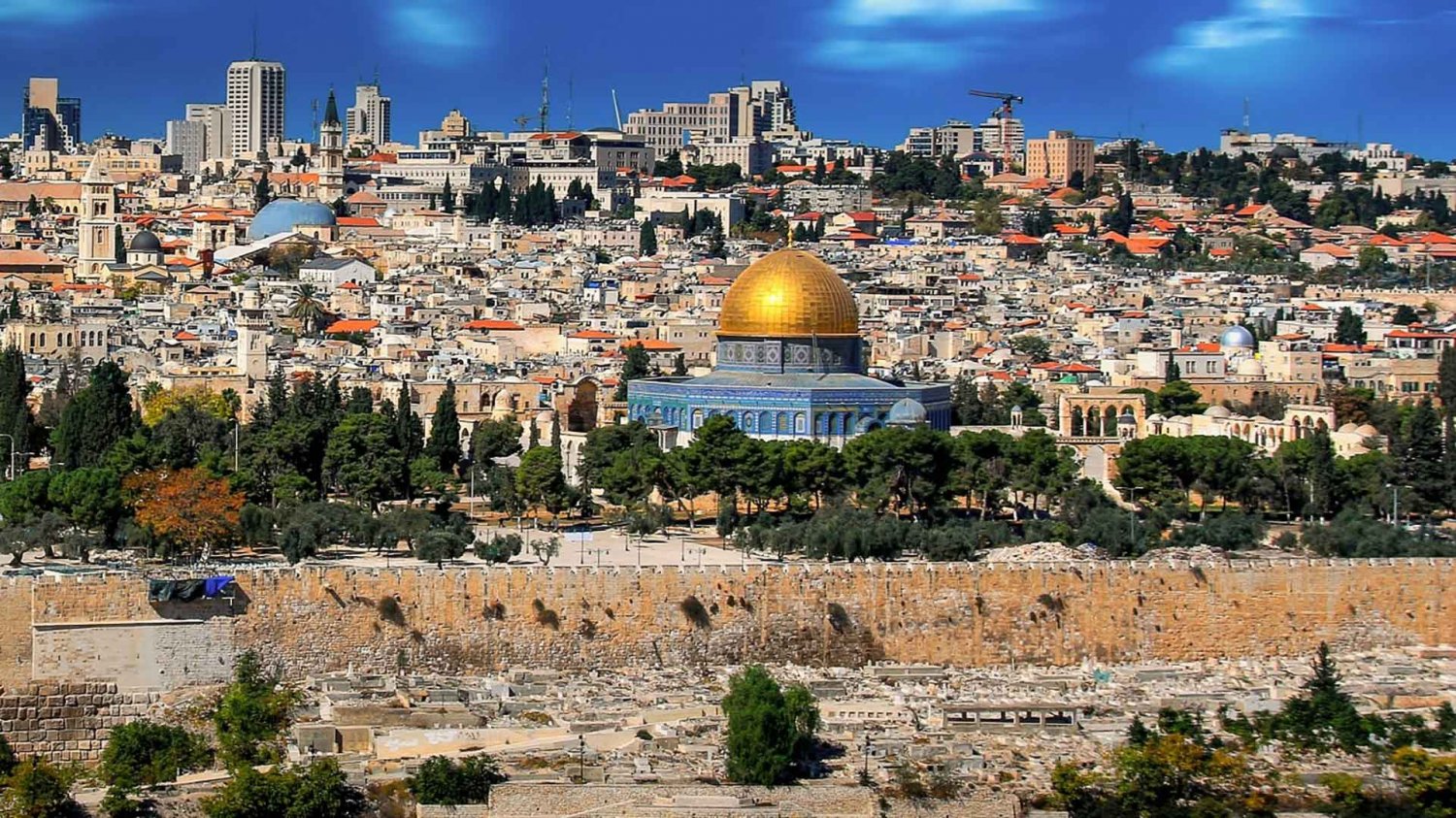 A view of the Old City as seen from the Mount of Olives