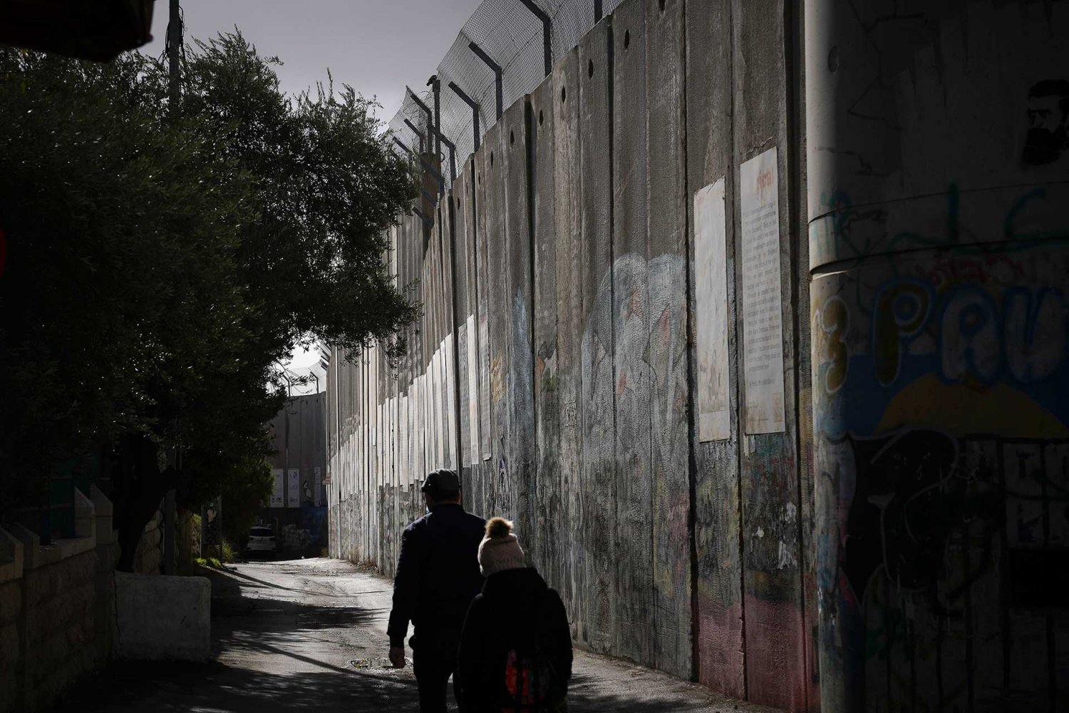 The Separation Wall snakes along the main Jerusalem-Bethlehem Road, December 28, 2021.