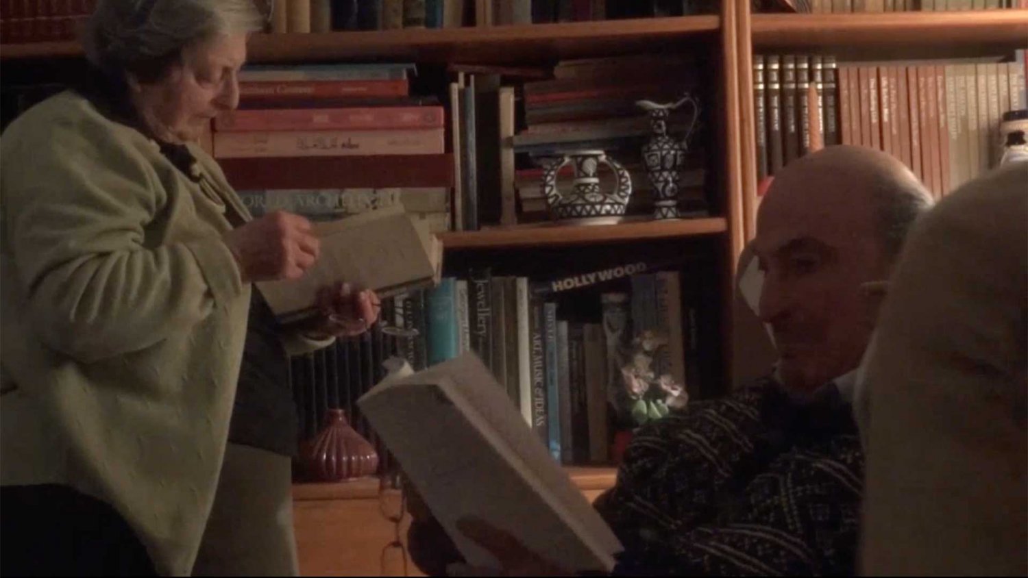 Jerusalemite siblings Teddy and Nadia Theodorie in their library in their Bethlehem home