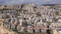 Aerial view of the Israeli settlement Har Homa, near Bethlehem