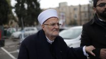 Sheikh Ekrima Sabri walks outside an Israeli police station after being summoned for interrogation, January 2, 2023.