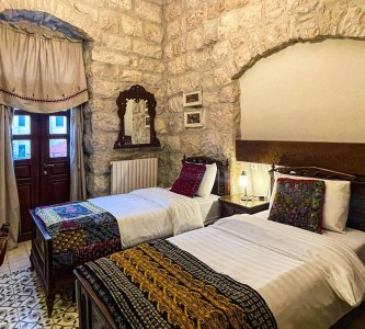 A guest room in the Jerusalem Hotel, East Jerusalem, September 11, 2024