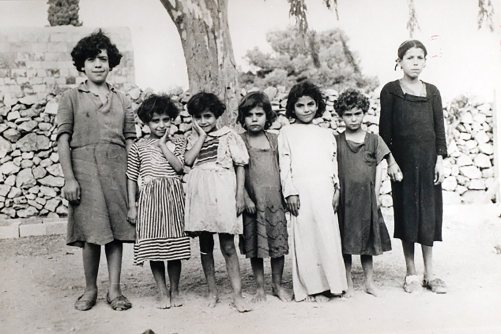 The first students to join Rawdat El-Zuhur school in Jerusalem in 1952