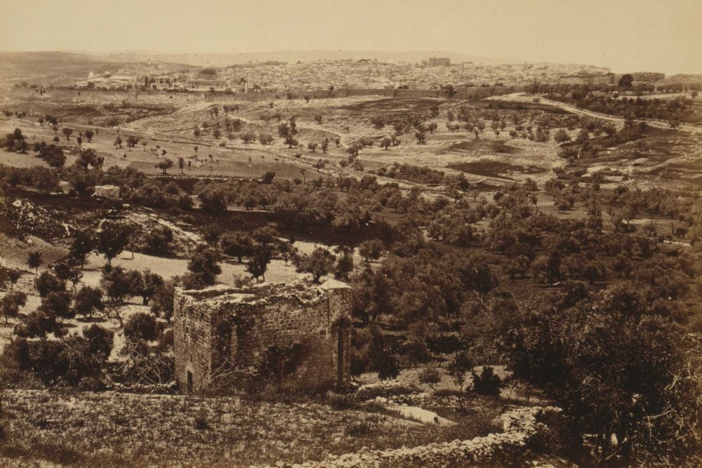 Distant view of Jerusalem from the Mount of Olives