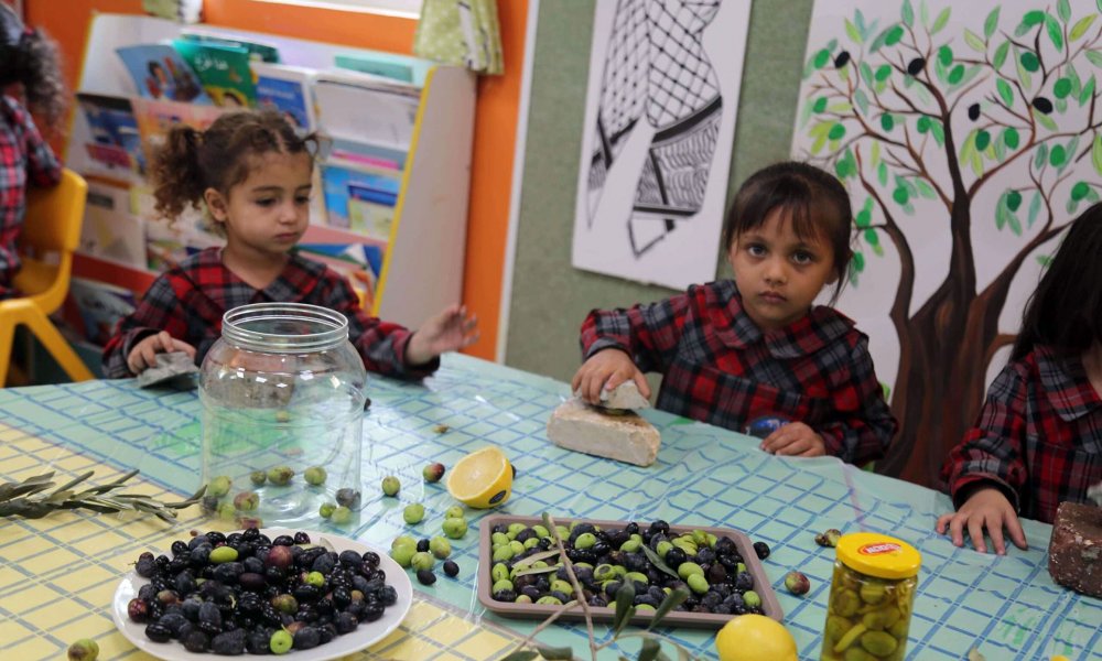 Learning to make olive oil, Burq al-Luqluq Social Center Society, Jerusalem