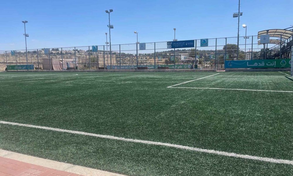 The football field at the Burj al-Luqluq Society, May 30, 2024