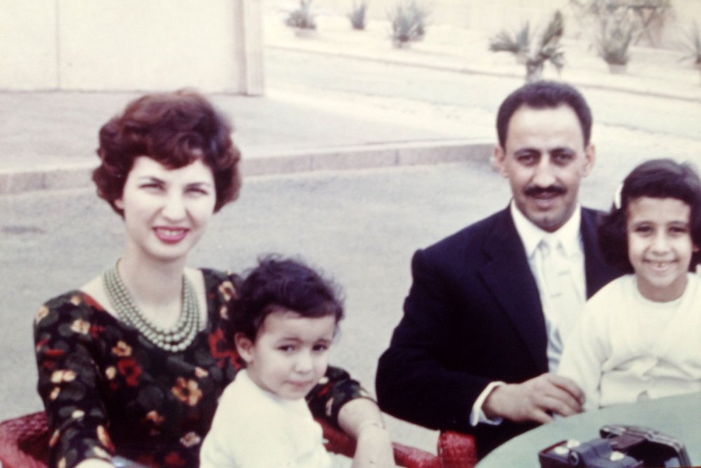 Albert and Sylvia Said with their daughters, Hala and Dina, in Cairo, late 1950s