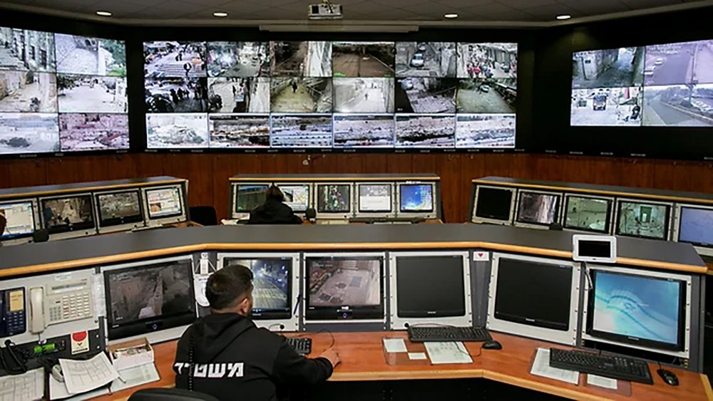 The control room where Israeli police monitor daily life in Jerusalem’s Old City using the Mabat 2000 system