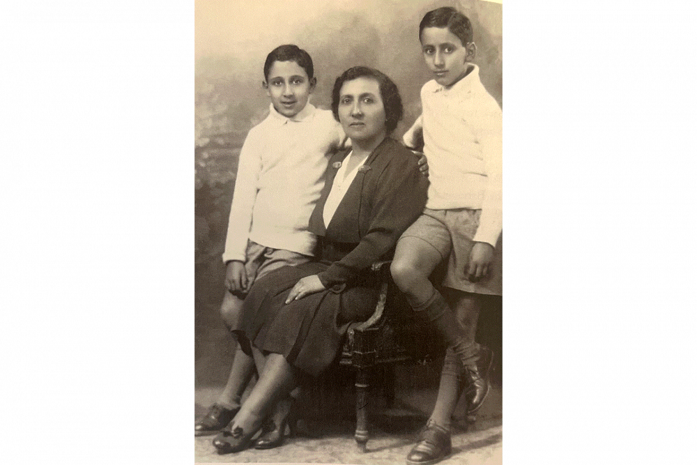 Nabiha Said with twins Albert and Robert, Jerusalem 1939