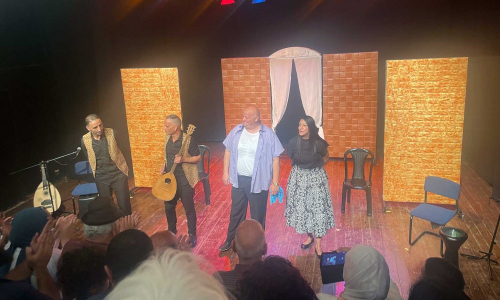 “The World Is a Stage” actors and musicians get a standing ovation, El-Hakawati Theatre, East Jerusalem, June 2, 2024.