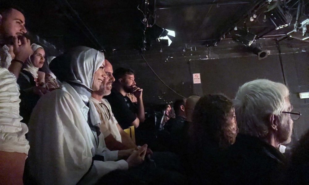 Appreciative audience at the play “The World Is a Stage,” East Jerusalem, June 2, 2024