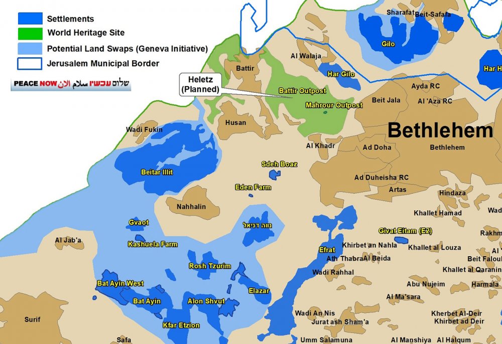 Newly approved Israeli settlement Nahal Heletz will isolate Palestinian Bethlehem.