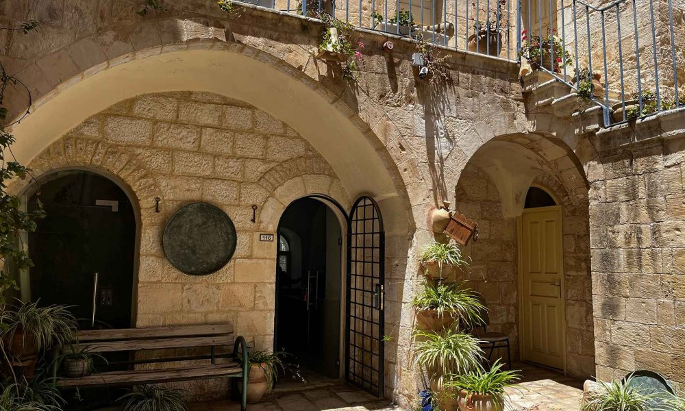 Approaching the ground floor of the Spafford Children’s Center, East Jerusalem, July 10, 2024