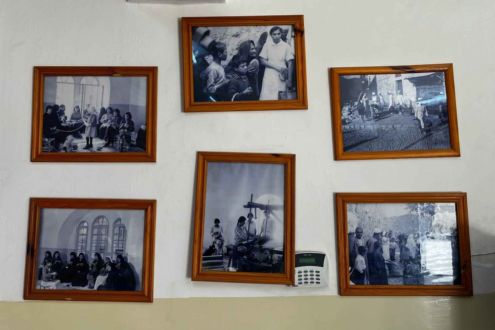 Pictures on its wall depict the Spafford Children’s Center’s near-century of service, July 10, 2024.