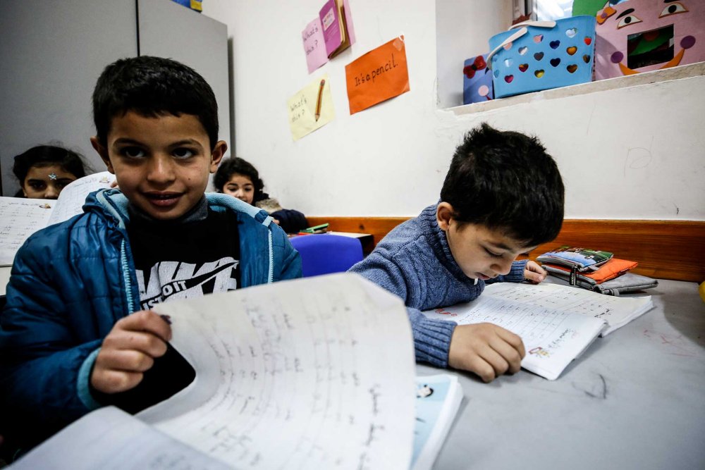 Palestinian students at the UNRWA school in Silwan, January 20, 2024