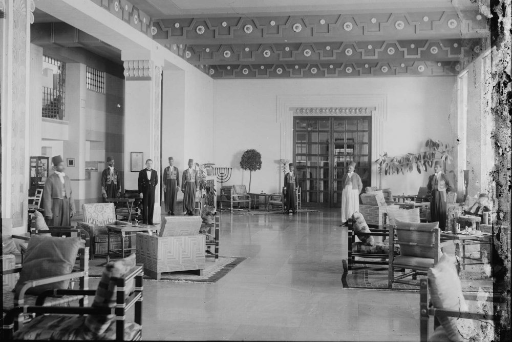 The lobby of the King David Hotel in Jerusalem, ca. 1931