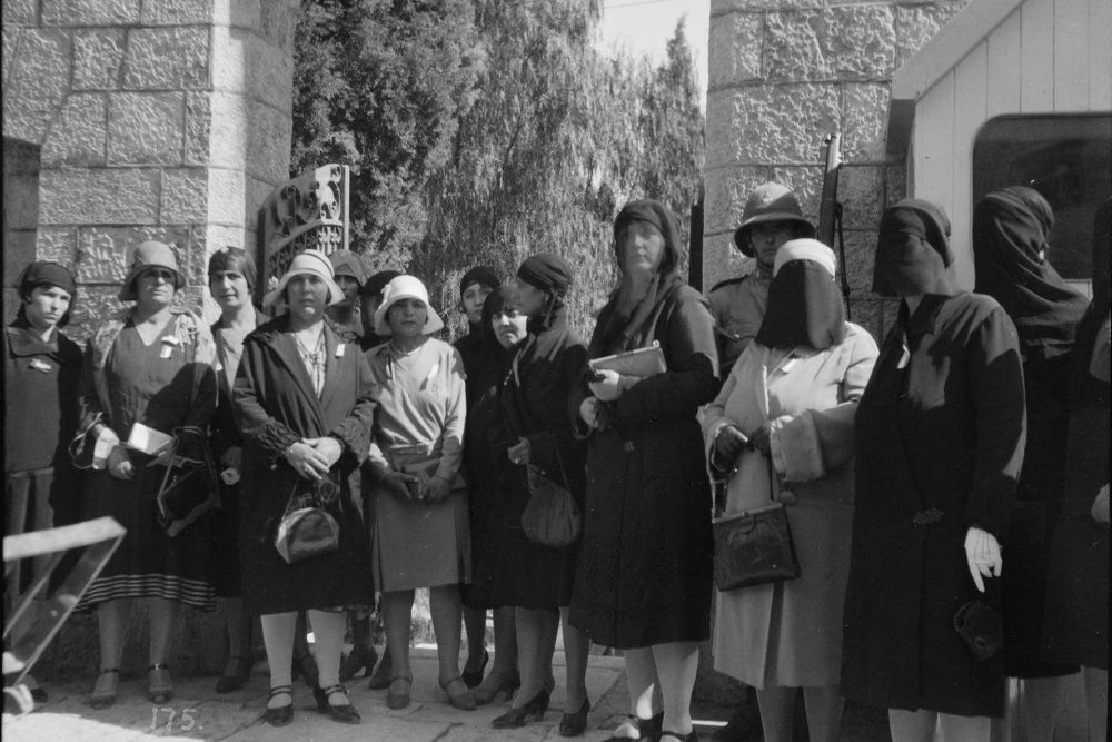 Palestinian women protest increased Jewish immigration at the British High Commissioner’s Residence in Jerusalem, 1929.