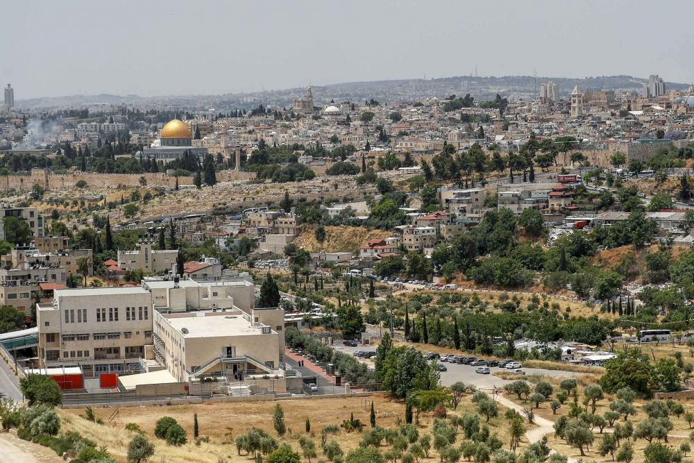 Jerusalem’s Wadi al-Joz neighborhood and the Dome of the Rock in the Old City, June 3, 2020