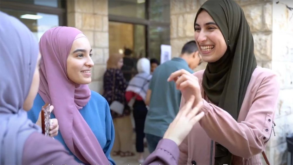 A screen shot from the film Palestinian University Students Under Suspended Detention