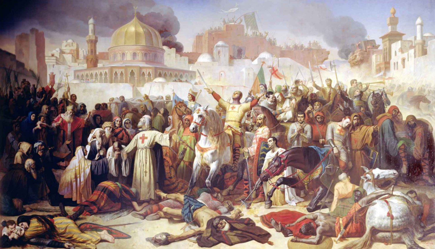 A 19th-century painting by Émil Signol titled “Taking of Jerusalem by the Crusaders, 15th July 1099.”