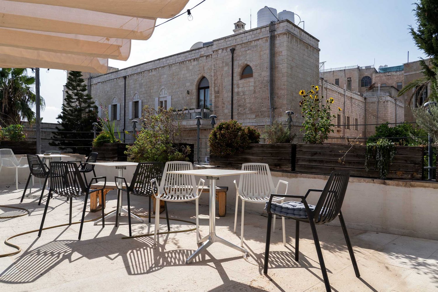 Rooftop space atop al-Ma‘mal Foundation, Jerusalem, August 22, 2024