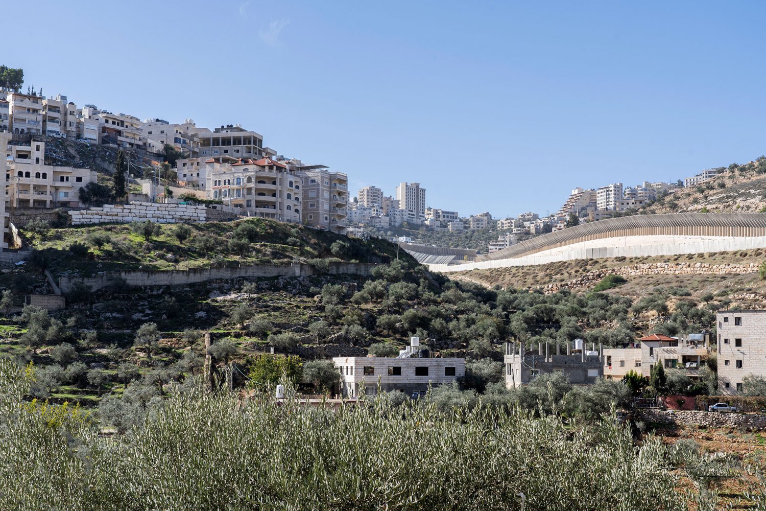 The Palestinian neighborhood of Bir ‘Awna under the shadow of Route 60, November 29, 2023